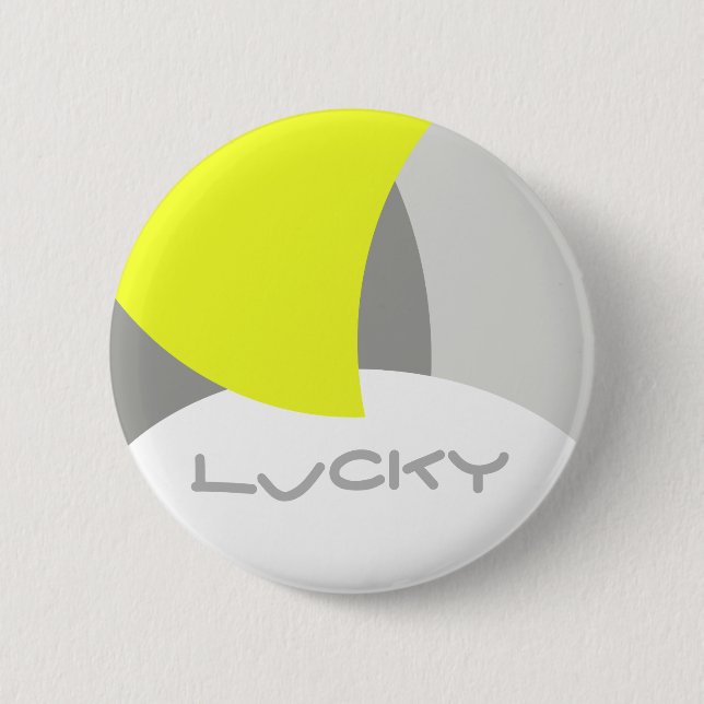 Badge Rond 5 Cm Art Abstrait gris jaune blanc (Devant)