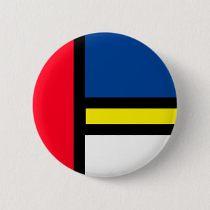 Badge Rond 5 Cm Art abstrait moderne coloré groovy de style Mondri