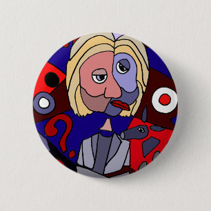 Badge Rond 5 Cm Art abstrait politique drôle de Hillary Clinton