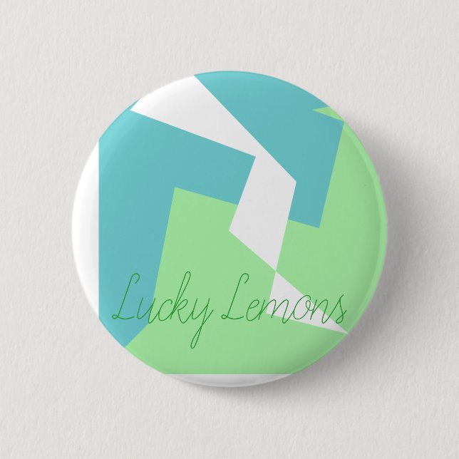 Badge Rond 5 Cm Art Abstrait Turquoise Bleu Vert (Devant)