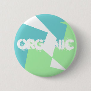 Badge Rond 5 Cm Art Abstrait Turquoise Bleu Vert