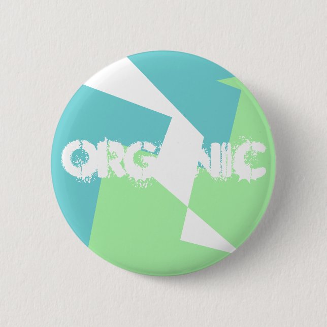 Badge Rond 5 Cm Art Abstrait Turquoise Bleu Vert (Devant)