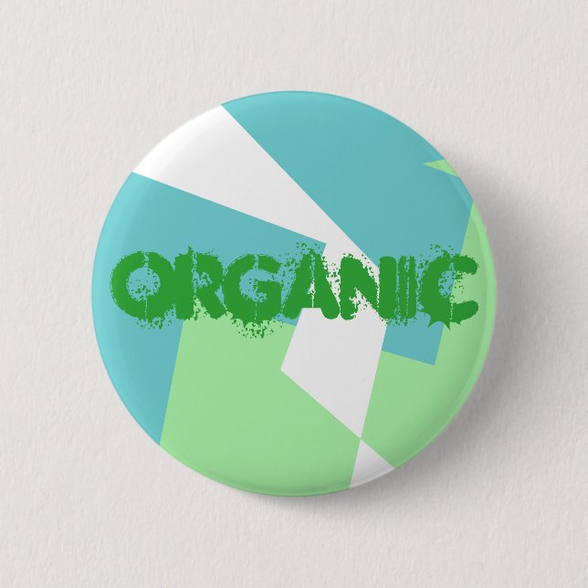 Badge Rond 5 Cm Art Abstrait Turquoise Bleu Vert (Devant)
