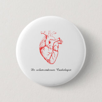 Badge Rond 5 Cm Art d'anatomie cardiaque personnalisé pour cardiol