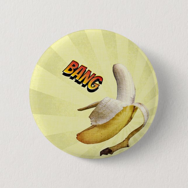 Badge Rond 5 Cm Art de bruit comique de COUP de banane (Devant)