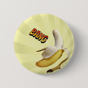Badge Rond 5 Cm Art de bruit comique de COUP de banane