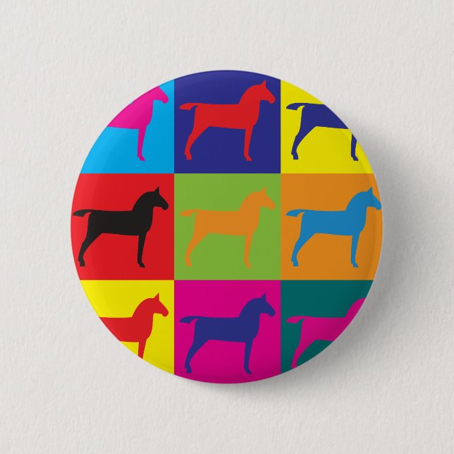 Badge Rond 5 Cm Art de bruit de chevaux (Devant)