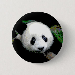 Badge Rond 5 Cm Art de bruit de panda