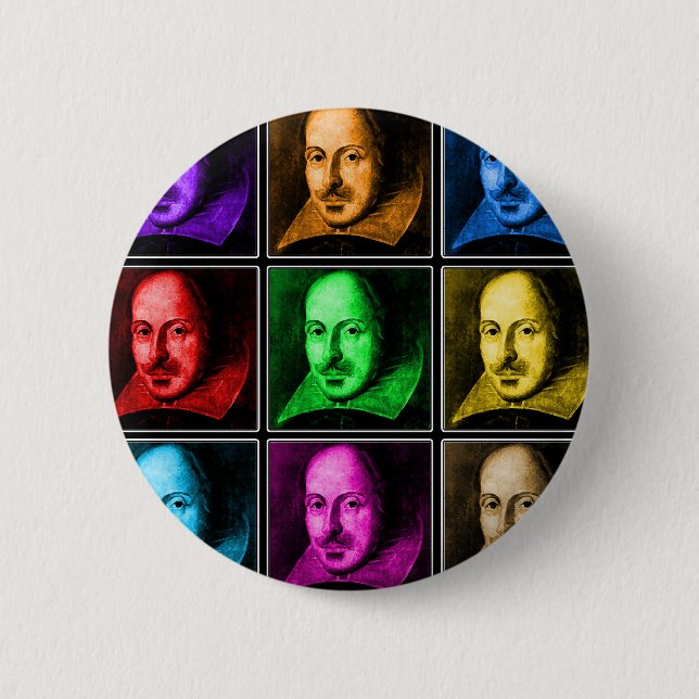 Badge Rond 5 Cm Art de bruit de Shakespeare (Devant)