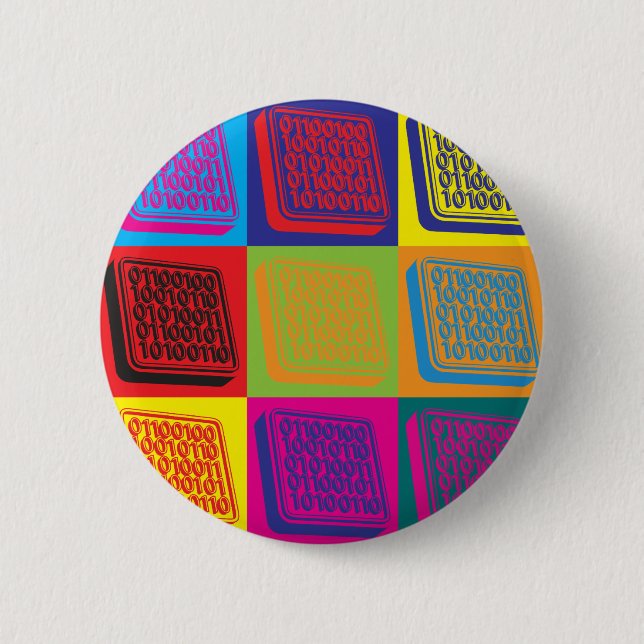 Badge Rond 5 Cm Art de bruit de technologie de la programmation (Devant)