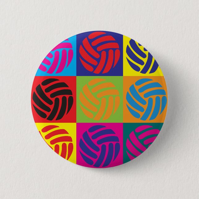 Badge Rond 5 Cm Art de bruit de volleyball (Devant)