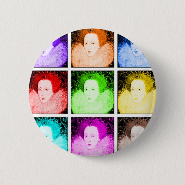 Badge Rond 5 Cm Art de bruit Elizabeth I (Devant)