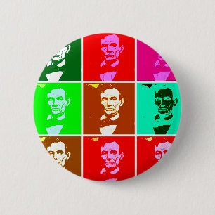 Badge Rond 5 Cm Art de bruit .esque Abraham Lincoln