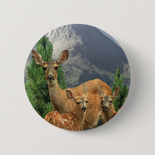 Badge Rond 5 Cm Art de cerf (Devant)
