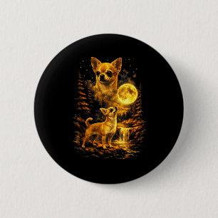 Badge Rond 5 Cm art de Chihuahua nuit au clair de lune Chihuahua h