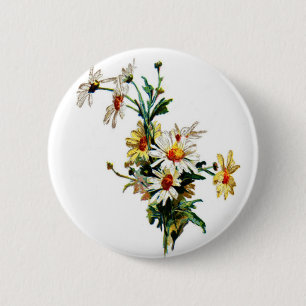 Badge Rond 5 Cm Art de fleur de Daisy* de *Vintage