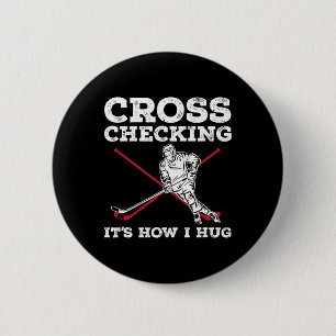Badge Rond 5 Cm Art De Hockey Sur Glace Amusant Pour Hommes Femmes