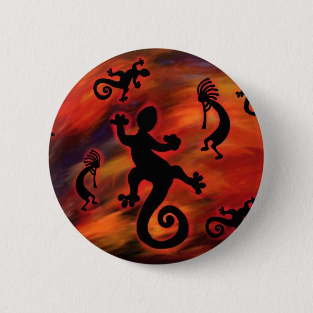 Badge Rond 5 Cm Art de Kokopelli (Devant)
