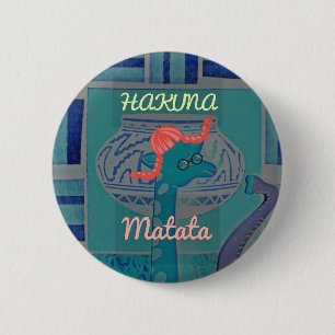Badge Rond 5 Cm Art de la girafe ludique : une délectation africai