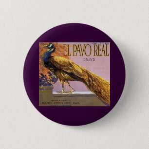 Badge Rond 5 Cm Art de l'étiquette de caisse de fruits vintage El 