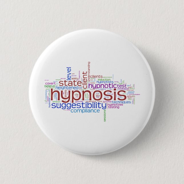 Badge Rond 5 Cm Art de mot d'hypnose (Devant)