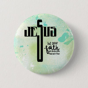 Badge Rond 5 Cm Art de mot Jésus