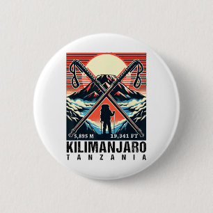 Badge Rond 5 Cm Art de randonnée drôle a gravi le mont Kilimandjar
