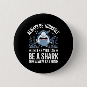 Badge Rond 5 Cm Art de requin cool pour hommes femmes Grand requin