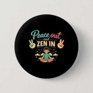 Badge Rond 5 Cm Art de santé mentale Vibrations relaxantes et zen
