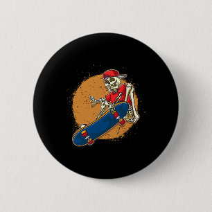 Badge Rond 5 Cm Art de skateboard cool squelette skateboard kickfl