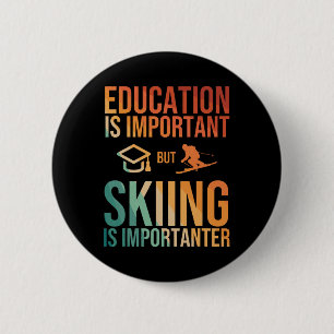 Badge Rond 5 Cm Art de ski cool pour hommes femmes enfants montagn