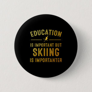 Badge Rond 5 Cm Art De Ski Unique Pour Hommes Femmes Kids Skier Mo