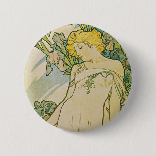 Badge Rond 5 Cm Art déco d'Alphonse Mucha