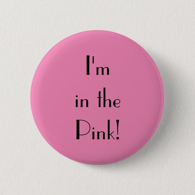 Badge Rond 5 Cm Art déco dans le texte rose (Devant)