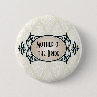 Badge Rond 5 Cm Art déco épousant la partie nuptiale