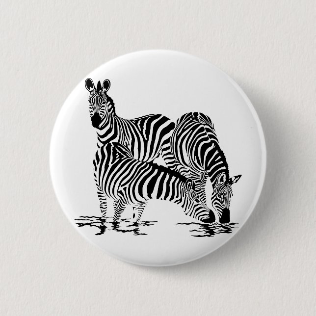 Badge Rond 5 Cm Art déco Zebra (Devant)