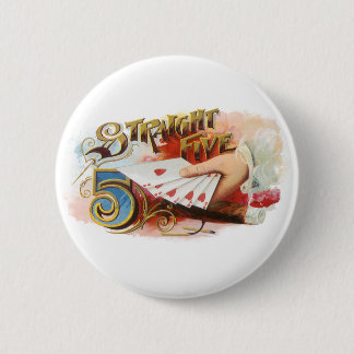 Badge Rond 5 Cm Art d'étiquette de cigare vintage Straight Flush a