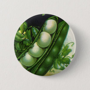 Badge Rond 5 Cm Art d'étiquette de paquet de graines vintage, hari