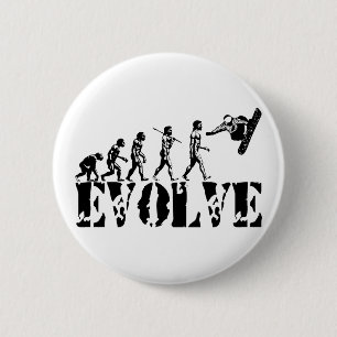 Badge Rond 5 Cm Art d'évolution de sport de Snowbording de surf