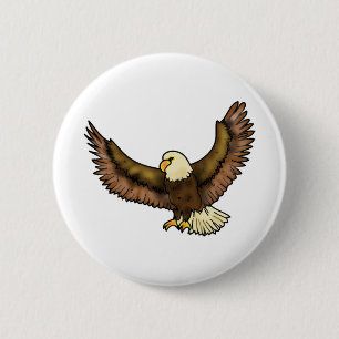 Badge Rond 5 Cm Art d'oiseau de vol d'Eagle