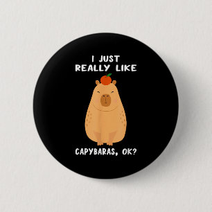 Badge Rond 5 Cm Art drôle de capybara pour hommes femmes enfants r