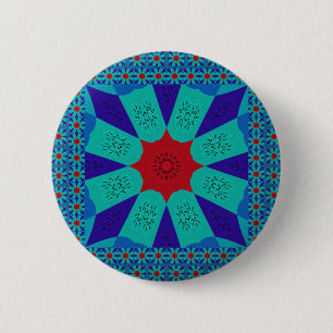 Badge Rond 5 Cm Art Égyptien Ancien : Un Mandala Vibrant.