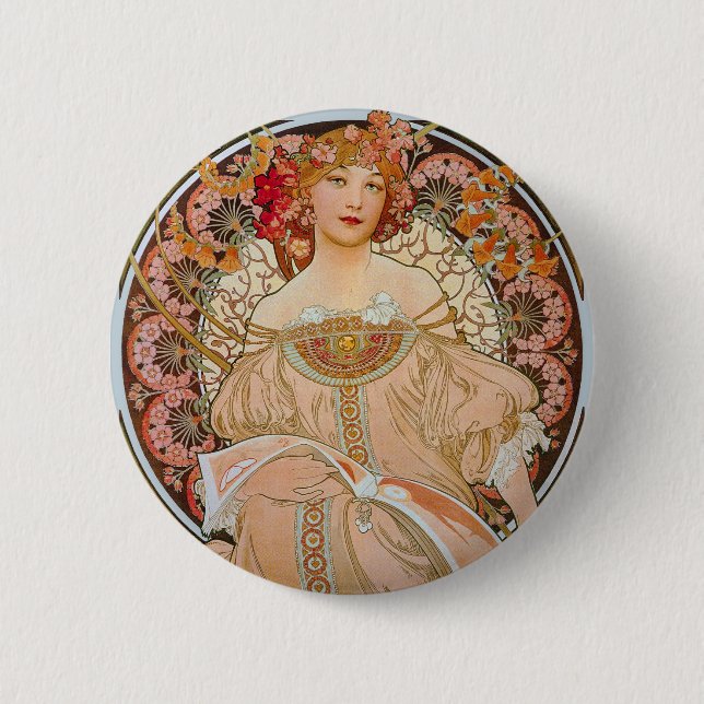 Badge Rond 5 Cm Art élégant Nouveau (Devant)