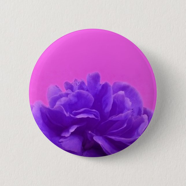 Badge Rond 5 Cm Art Floral pourpre et framboise (Devant)