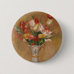 Badge Rond 5 Cm Art floral vintage Renoir Cottagecore de tulipes