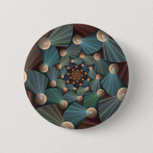 Badge Rond 5 Cm Art Fractal Abstrait Avec Profondeur Bleu Brown Ar