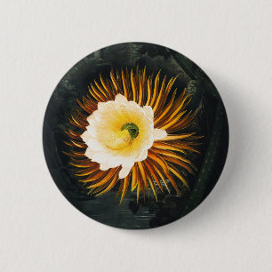 Badge Rond 5 Cm Art gothique de Cereus nocturne vintage