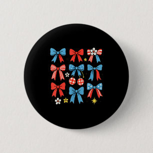 Badge Rond 5 Cm Art graphique patriotique rouge blanc bleu Coquett