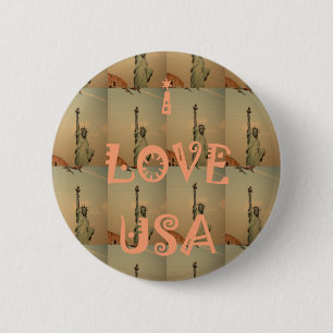 Badge Rond 5 Cm Art graphique Pop Art patriotique : "J'aime les Ét