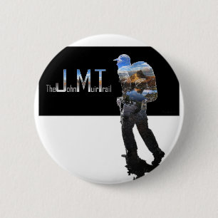 Badge Rond 5 Cm Art - Hiker Silhouette - John Muir Trail Texte